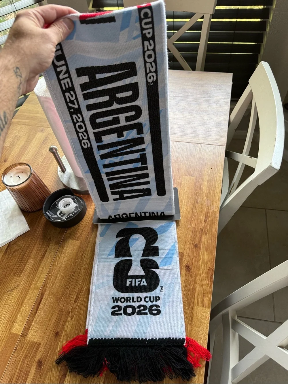 World Cup 2026 Red & White Fan Scarf argentina jordan gameday souvenir messi